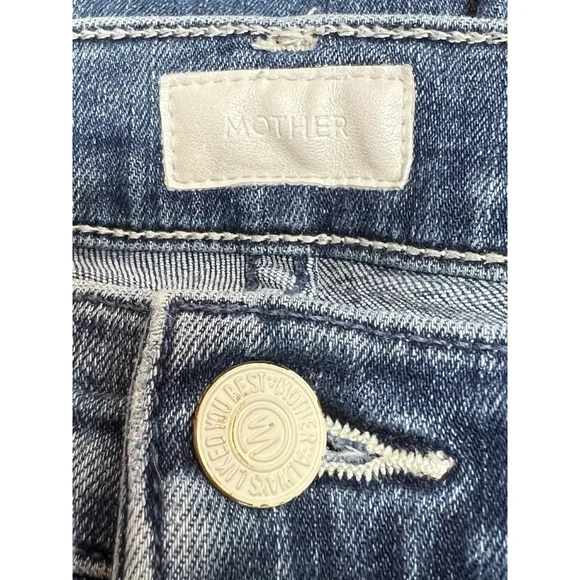 Mother Denim The Mid Rise Dazzler Hoover Ankle Fray Jeans Getalongs Size 24 - Picture 8 of 10